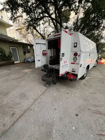 Magnet Plumbing service vehicle on-site for Grease Trap Cleaning in Secret Ravine - Sierra Bluffs